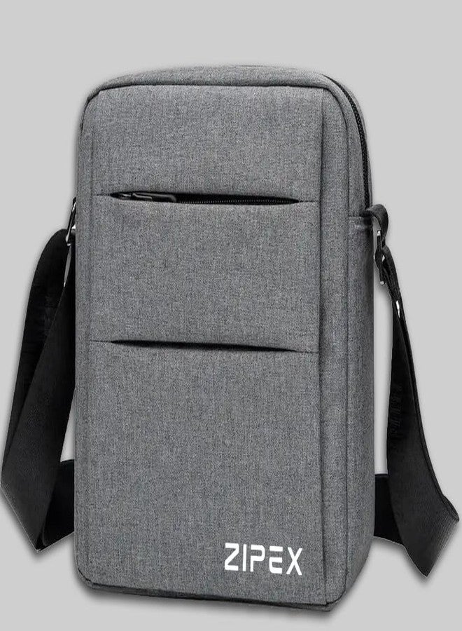 ZIPEX Grey Sling Bag for Men | Adjustable Strap | Crossbody Shoulder Bag, Stylish Travel, Office & Daily Use Sling Pouch | Side bag - Image 1